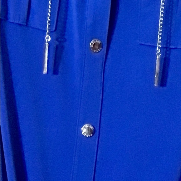 MICHEAL KORS beautiful royal blue shirt dress. - Picture 3 of 14